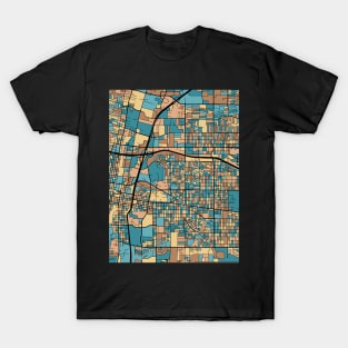 Albuquerque Map Pattern in Mid Century Pastel T-Shirt